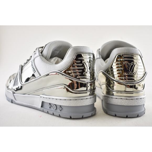 Louis Vuitton Chrome Metallic Mirror Silver Low Top Trainer Sneaker UK 9 US10 11 - Picture 15 of 16